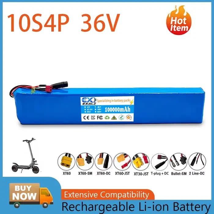Batterie au lithium pour scooter électrique 10S4P 36V 100Ah