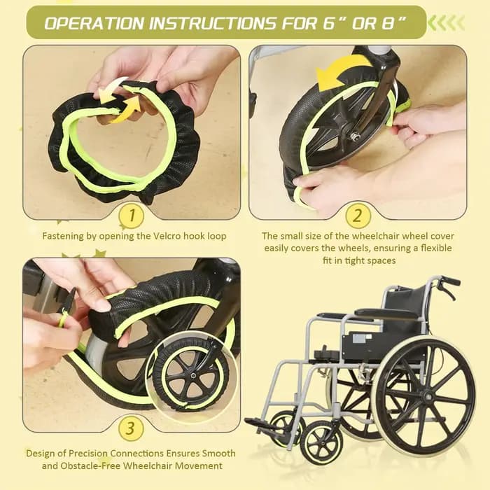 Ehucon Protège-Roues Renforcés pour Fauteuils Roulants en PVC - Couvertures Durables pour Personnes Âgées