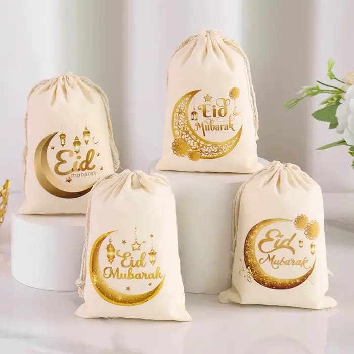 Sac cadeau Eid Mubarak 2026, 6 pièces, fournitures de fête musulmane islamique, Ramadan Kareem Eid al-fitr, pochettes d'emballage de bonbons et de collations