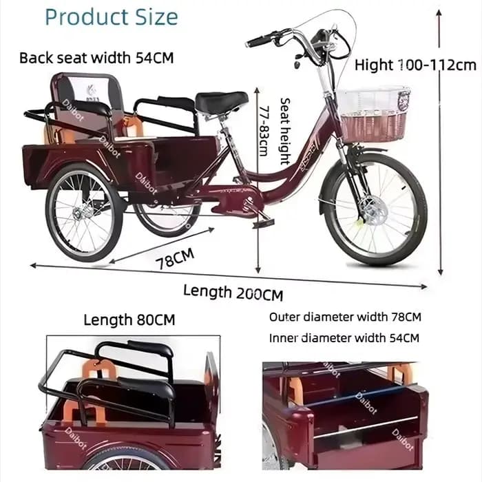 Tricycle électrique pour personnes âgées