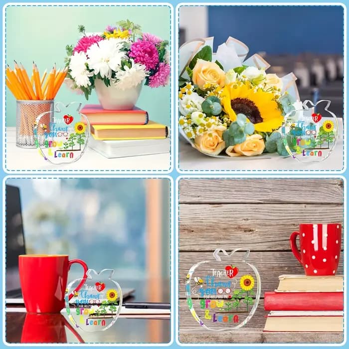 Cadeaux d'appréciation des enseignants pour les femmes, merci de m'aider à grandir et à apprendre le presse-papiers, cadeaux de fin d'année, retour à l'enseignant, 1PC