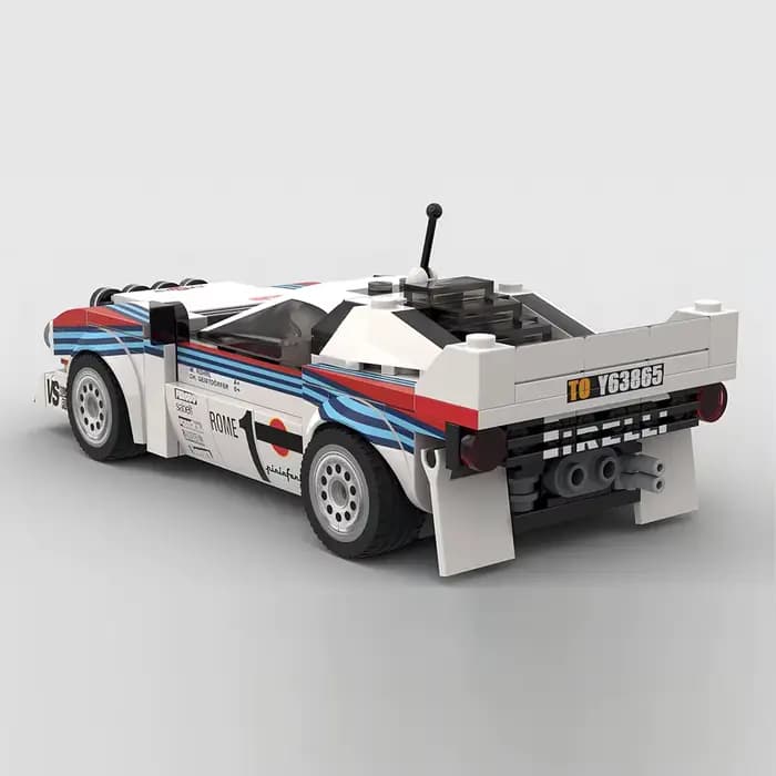 244 pièces MOC-130287 Rally Racing Lancia Rally 037 Martini Racing 1983 Monte Carlo Blocs de construction DIY Jouet Cadeau de vacances pour enfant