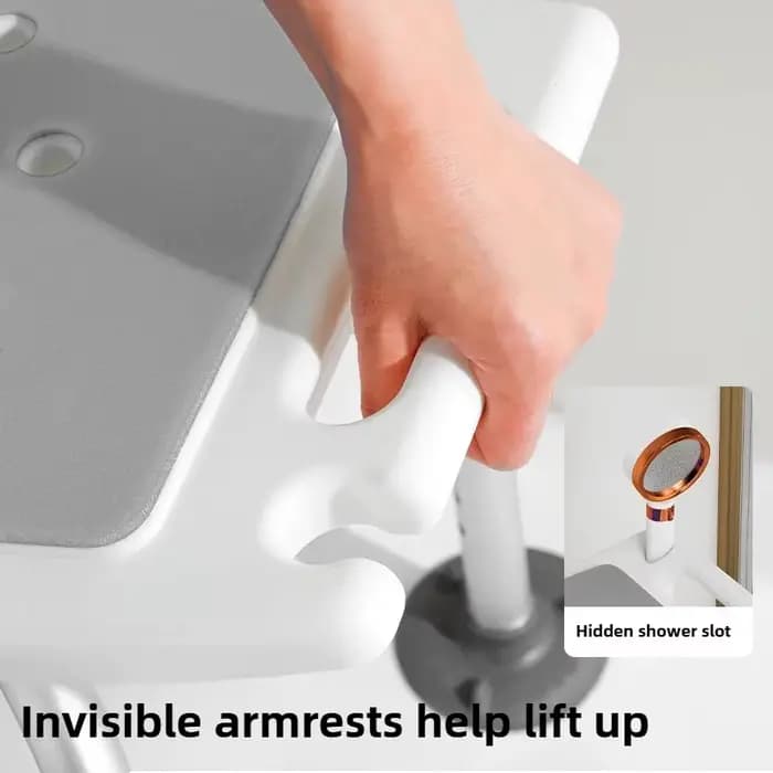 Chaise de douche antidérapante à hauteur réglable avec dossier