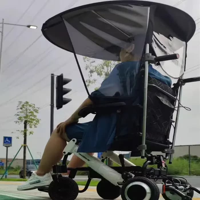 Pare-soleil en vinyle pour fauteuil roulant électrique
