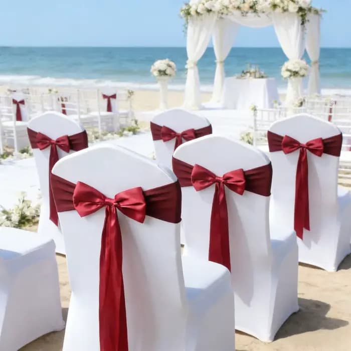 Nœuds de chaise en spandex prêts à l'emploi couleur rose pour décoration de mariage, hôtel, fête d'anniversaire, fête, festival