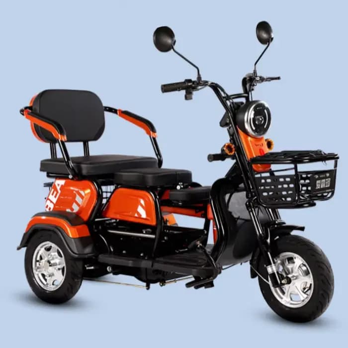 Trottinette de mobilité à 3 roues pour personnes âgées 800W 60V 30AH Parents enfants Tricycles électriques pour femmes 2 sièges adultes avec siège réglable