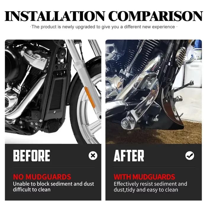 Carénage de ruisseau avant de moto, Spomicrophone inférieur avant, universel pour Harley Touring FLbirthFLHX 1996-2017, installation Softail ocia 04-2017