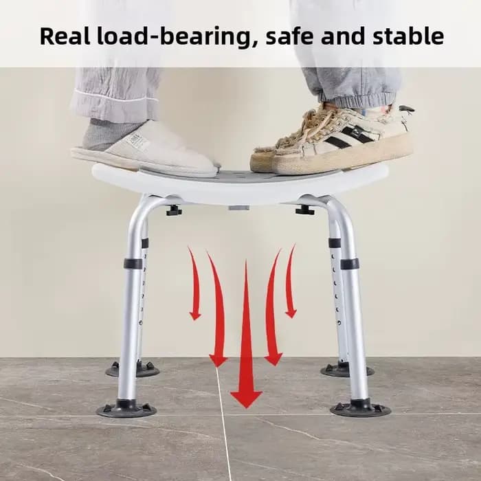 Chaise de douche antidérapante à hauteur réglable avec dossier