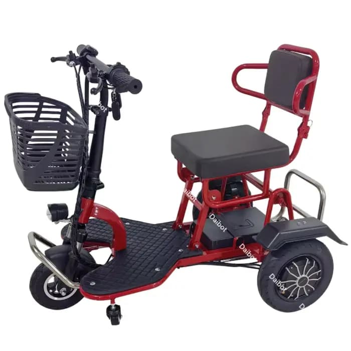 Tricycle électrique pliable à double moteur pour adultes