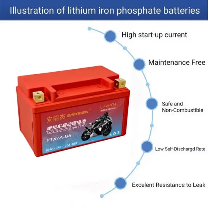 Batterie de moto 12.8V 7Ah 9Ah LiFePO4