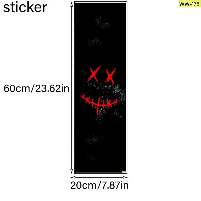 Autocollant de scooter à motif graffiti visage souriant d'horreur rouge sang
