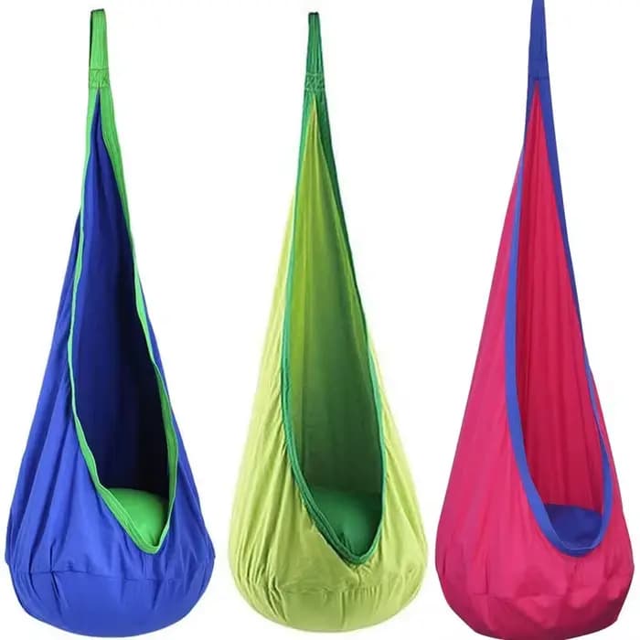 Chaise suspendue pour enfants, lit balançoire Portable en tissu Parachute, modèle de cour intérieure avec coussin gonflable, nouvelle collection