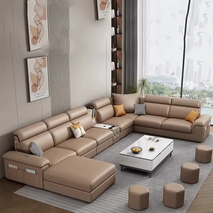 Cadre en bois et cuir canapé fond de jeu canapé-lit modulaire inclinable moderne paresseux Articulos Para El Hogar meubles de maison