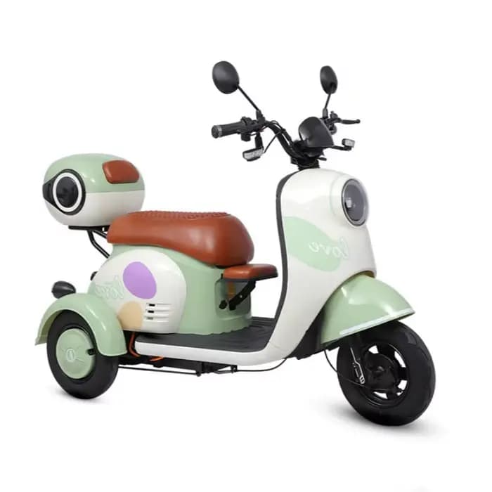Scooter de mobilité Parents enfant 60V 1000W pour voyage femmes Tricycle électrique avec 3 sièges rouge bleu Orange vert avec panier