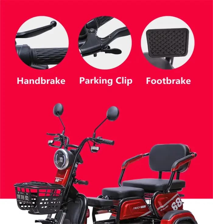 Petit Scooter électrique à 3 roues pour 2 sièges adultes