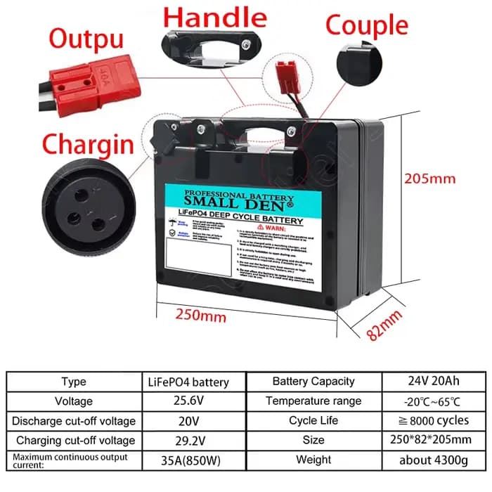 Nouvelle batterie dédiée pour fauteuil roulant électrique Lifepo4 24V 20ah pour outil