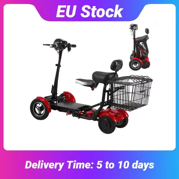 Scooters de mobilité à 4 roues pour Seniros pliant 36V 500W Scooter électrique à double moteur pour Aldutos avec sièges d'enfant à trois vitesses