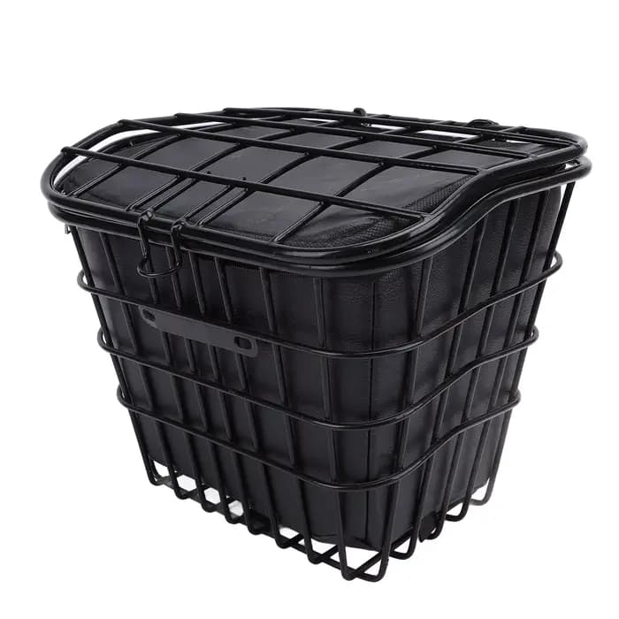 Panier de rangement avant pour vélo avec sac intérieur noir