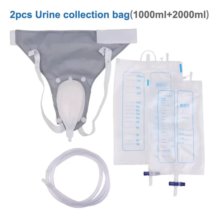 Sac collecteur d'urine en Silicone hypoallergénique réutilisable avec cathéter pour hommes adultes femmes personnes âgées urinoir de toilette