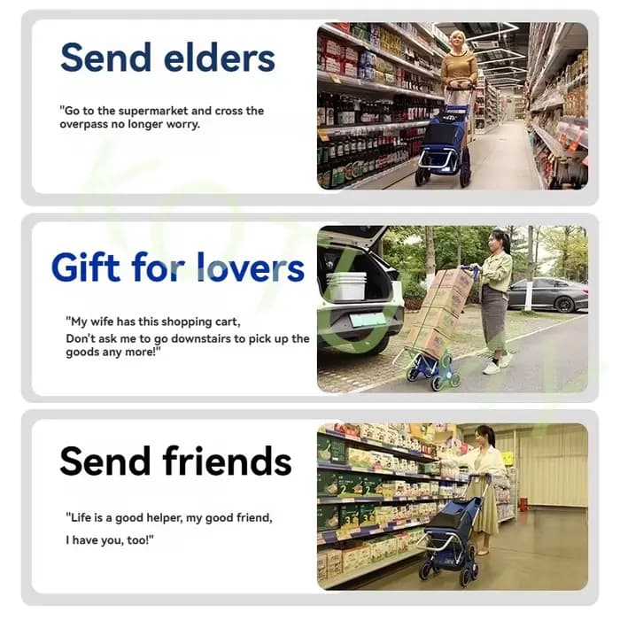 Chariot électrique portable pour monter les escaliers avec grande capacité