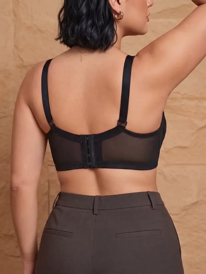 Soutien-gorge Grande Taille Femme Couvrant Entièrement, Dentelle Florale Transparente Anti-Affaissement, Confortable Sans Armature et Sans Doublure pour Poitrine Généreuse