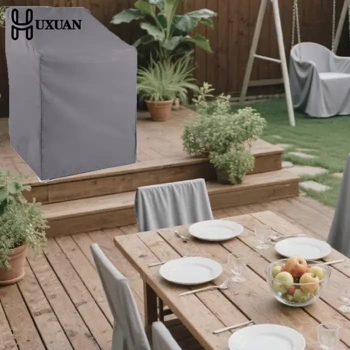 Housse de chaise de jardin durable 65x65x70x120cm, imperméable pour utilisation en extérieur