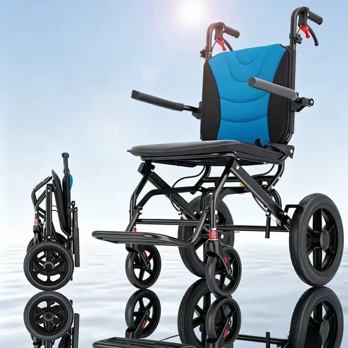 Déambulateur pliable avec fauteuil roulant intégré