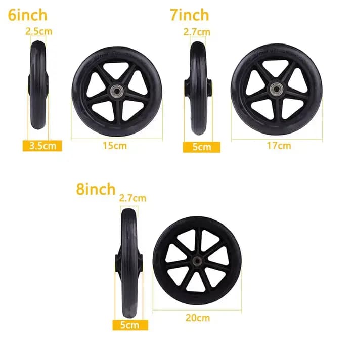 Roues en caoutchouc lisses et flexibles pour fauteuil roulant