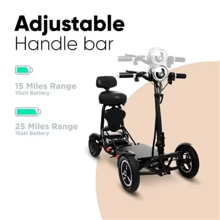 Famille tout Terrain pliant mobilité Scooter électrique personnes âgées avec panier/siège bébé 500W 10AH/20AH 4 roues