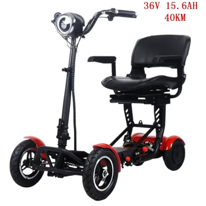 Trottinette électrique pliable à quatre roues pour personnes âgées