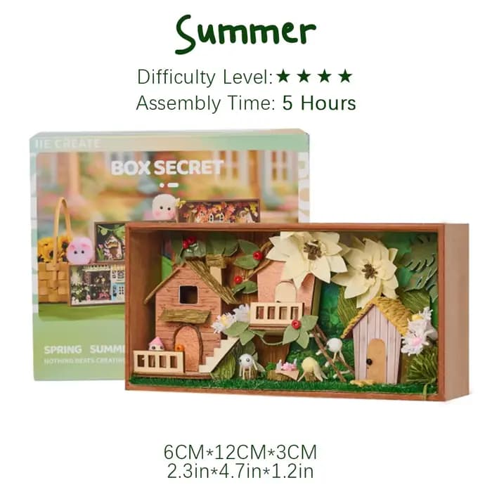 Puzzles en bois Kit de maison miniature bricolage maison coin saison printemps hiver Kits artisanaux pour adultes anniversaire pour femmes modèle en bois