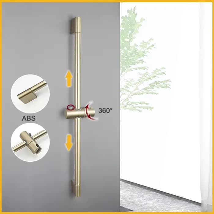 Barre de douche coulissante murale réglable avec tuyau et douchette