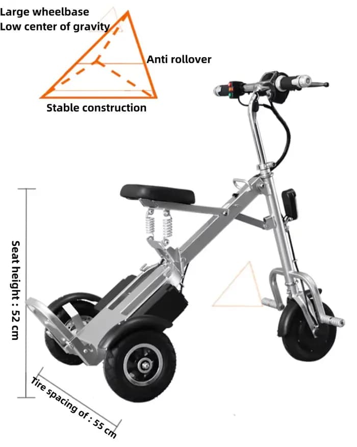 Tricycle électrique pliant 36v 250w