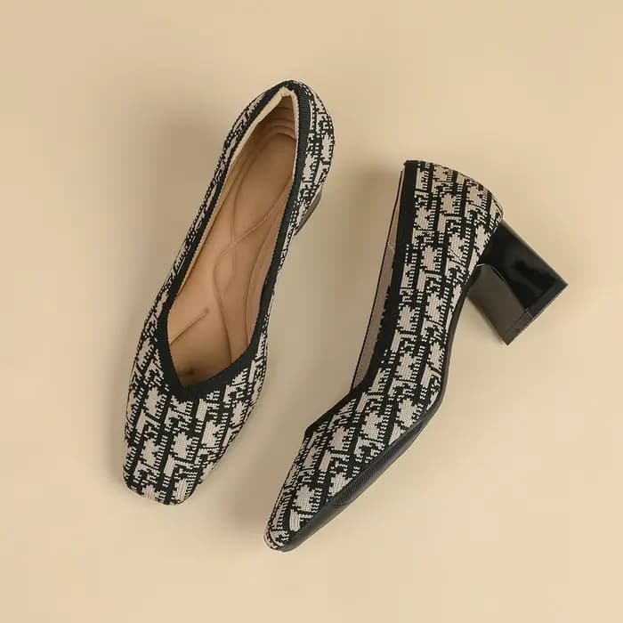 Chaussures à talons hauts confortables pour femmes, talon carré