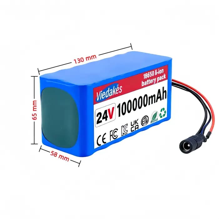 🌍 Batterie lithium haute capacité 24V 100Ah pour fauteuils roulants 🏅 Pack rechargeable 7S3P 18650 100000mAh 🔥 avec
