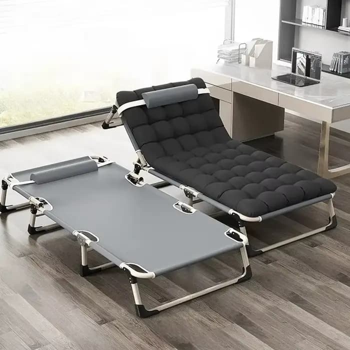 Lit pliant simple, lit de sieste simple pour la maison, lit de sieste multifonctionnel pour le bureau et l'extérieur, chaise inclinable réglable à quatre positions Amagi
