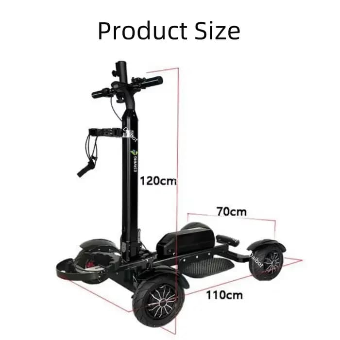 Trottinette électrique puissante et solide amovible avec chariot de Golf 4 roues Scooters électriques Scooter de mobilité de voyage tout Terrain