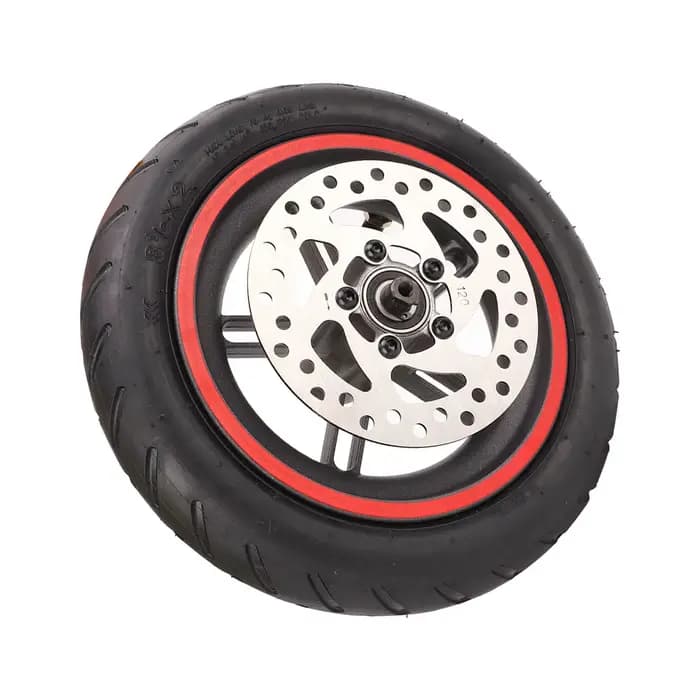 Roue arrière de Scooter électrique avec disque de frein de 120mm, pneu pneumatique rouge pour Xiaomi PRO PRO2 M3