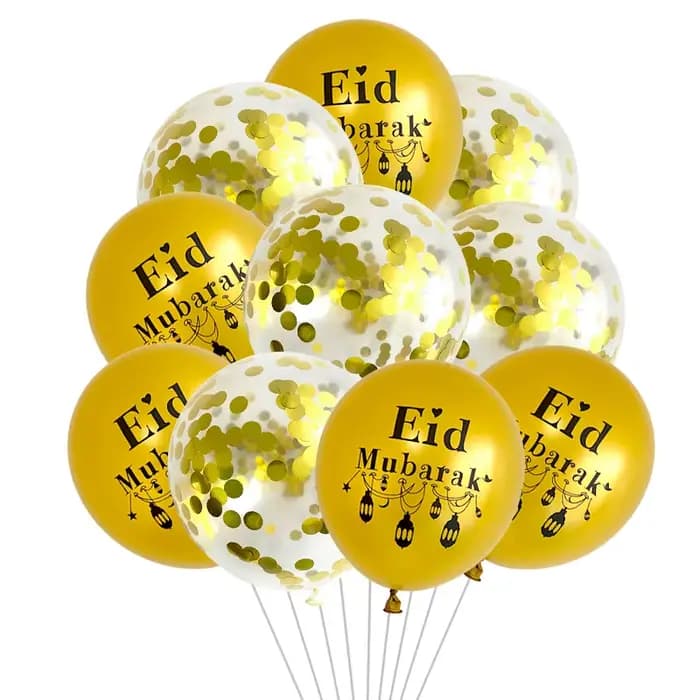 Ballon Eid Mubarak pour la décoration du Ramadan, fournitures de fête musulmane, aide à la maison, al-fitr, Mubarak Kareem, festival islamique, 10 pièces, 2024