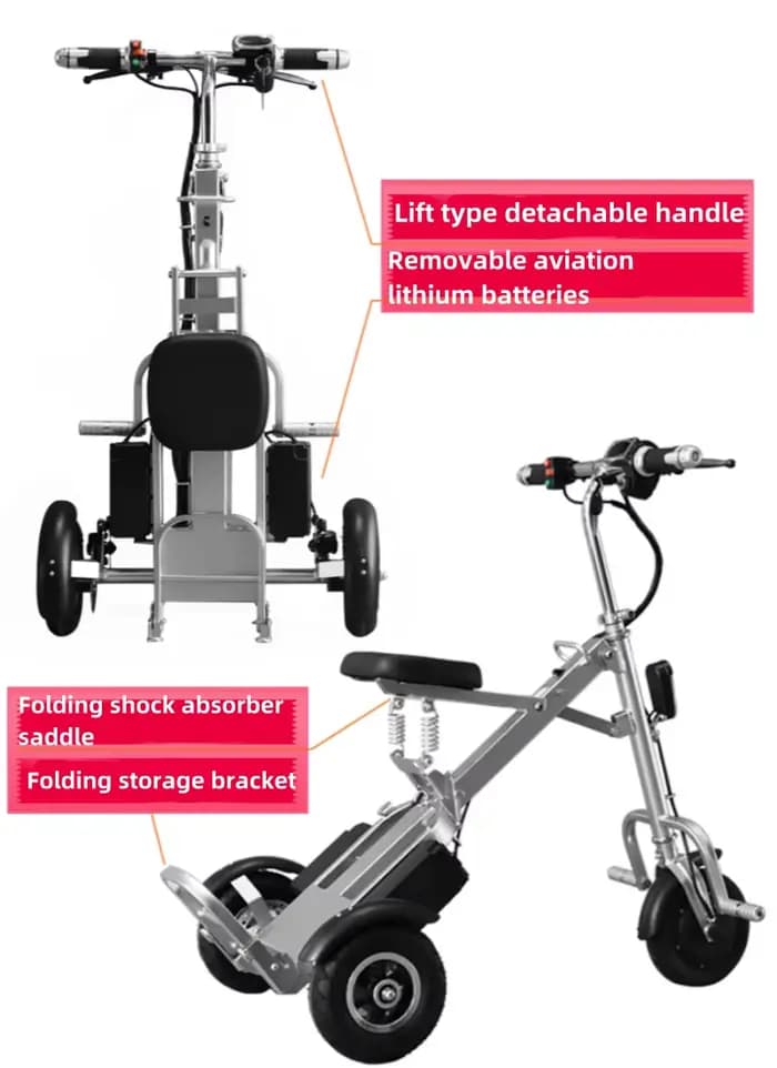 Mini Tricycle Électrique Pliant pour Personnes Âgées