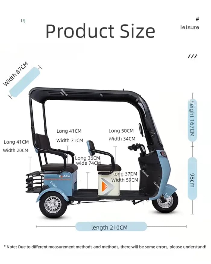 Tricycle électrique puissant à longue portée 1000W
