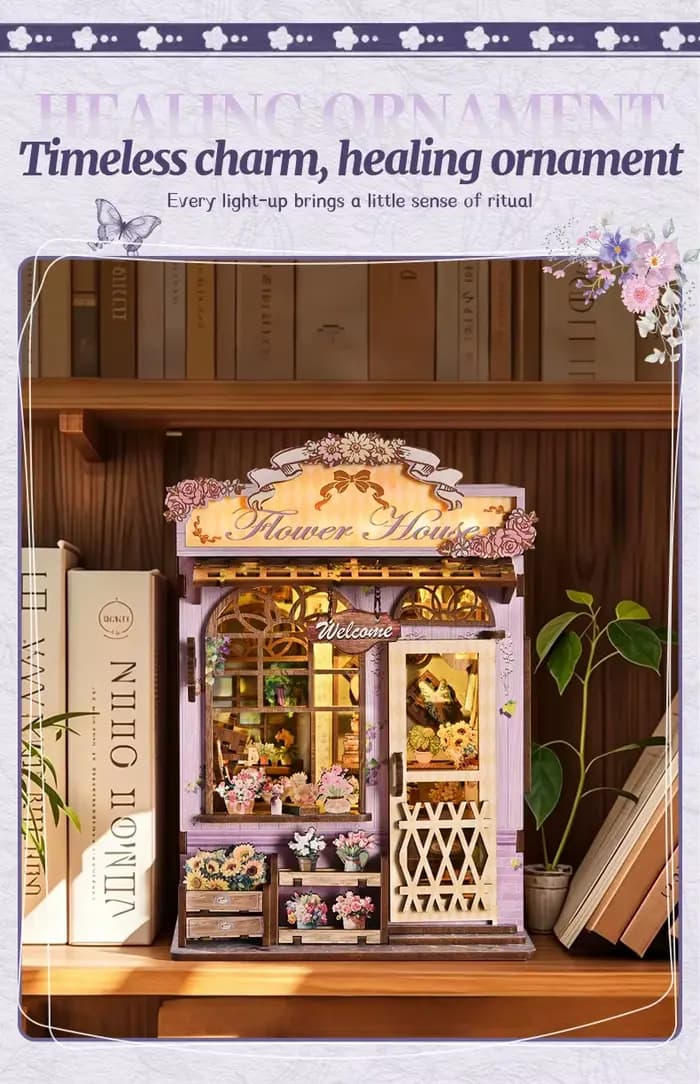 Kit de maison de poupée miniature en bois à construire soi-même, modèle de puzzle 3D, jouet pour enfants, maisonnette, kit de coin lecture, maison miniature à construire
