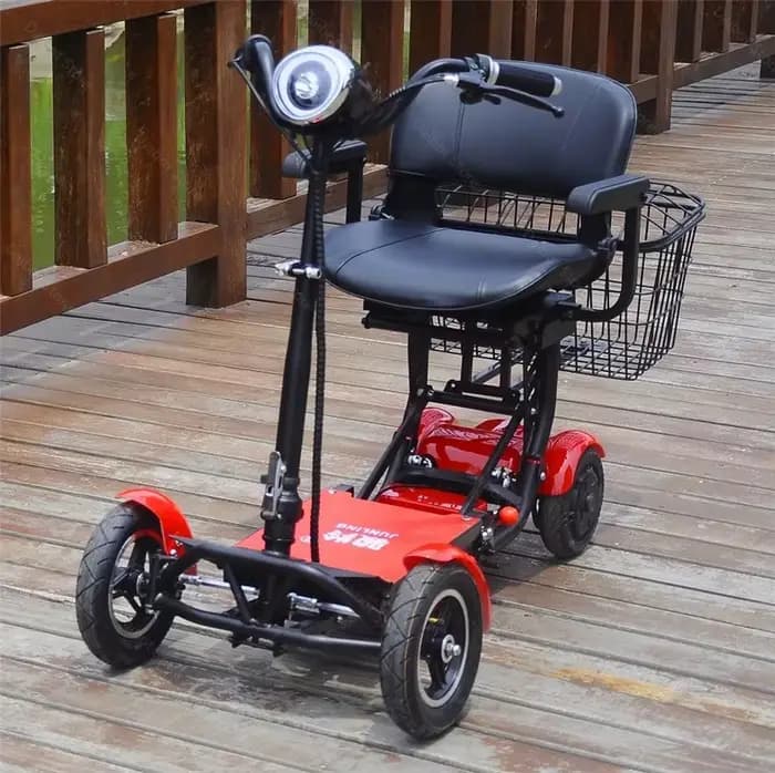 Scooter de mobilité pliable pour personnes âgées avec panier 4 roues Double moteur 500w adulte