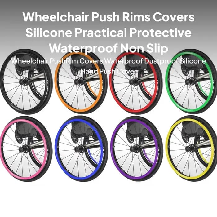 Housses de jantes de fauteuil roulant en silicone antidérapantes