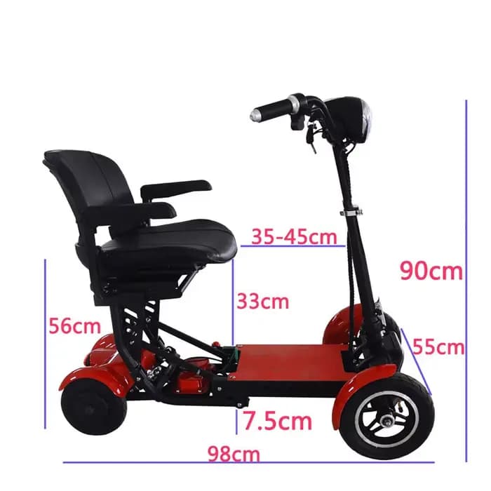 Scooter électrique à 4 roues de 10 pouces