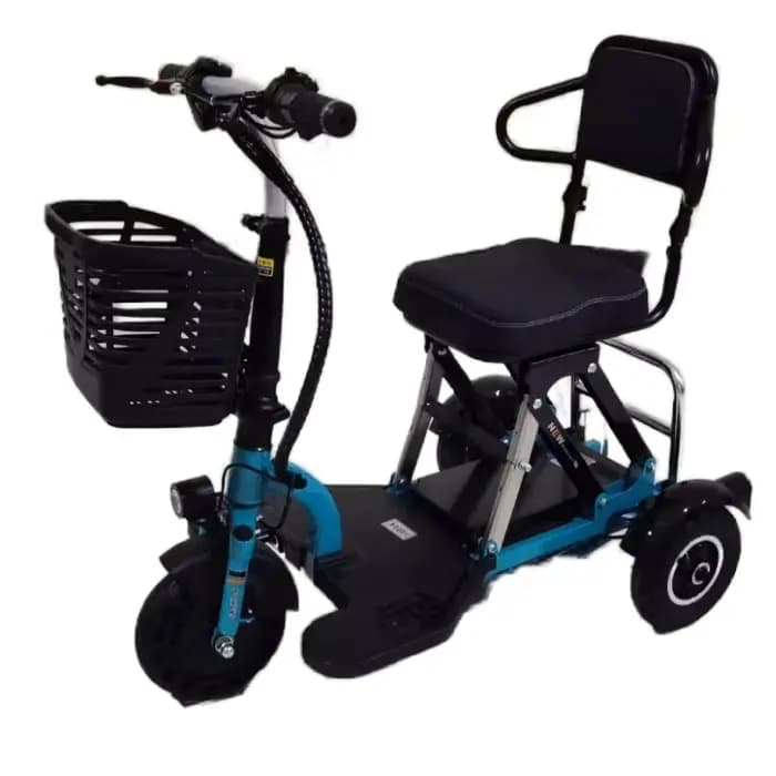 Mini Tricycle électrique de 8 pouces pour adultes pliant avec panier 300W 3 roues Scooter