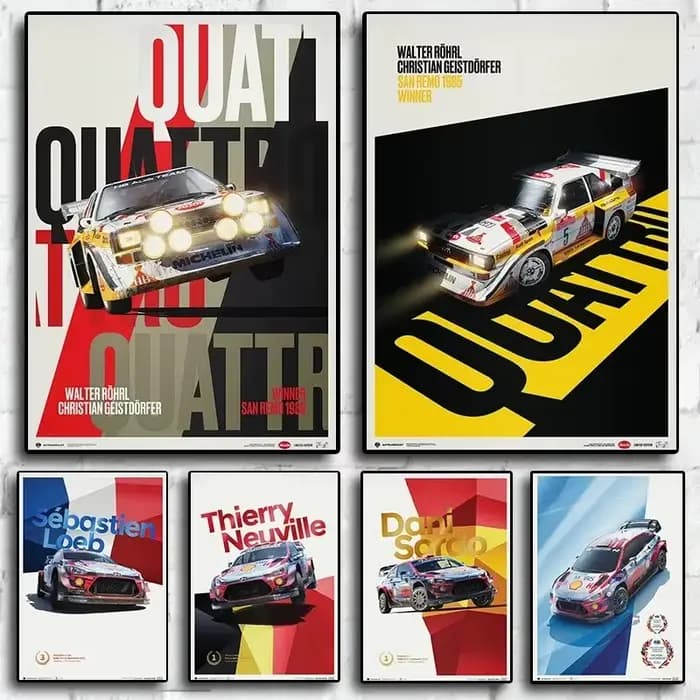 RS Famous Rally Sports Car Series, Design moderne, Promotion Picture Art, Home Wall, Décoration de salon, Impression sur toile