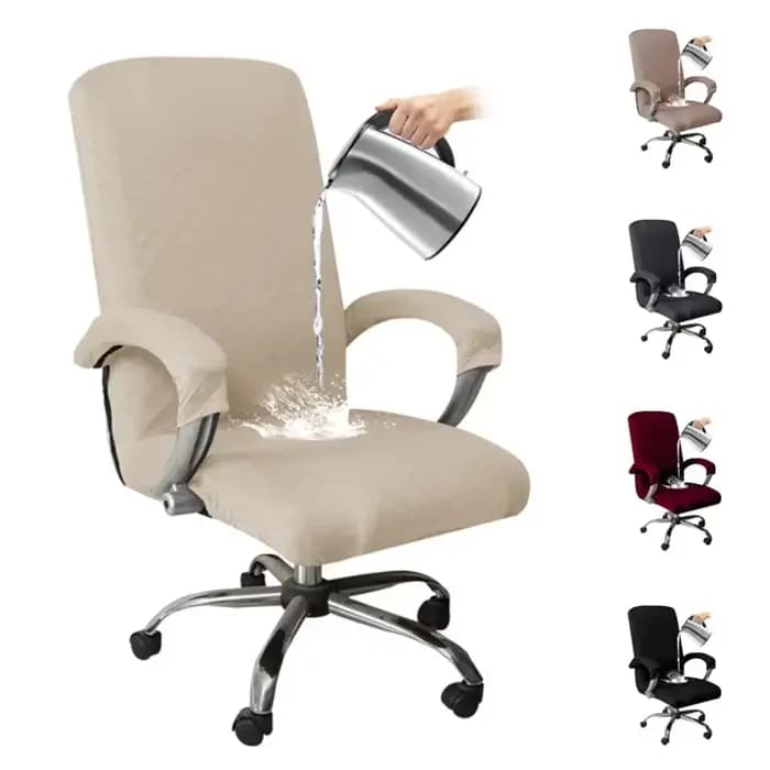 Juste de chaise de bureau en jacquard à carreaux avec accoudoir, housse de siège d'ordinateur rotative élastique, housses de chaise de jeu commandées