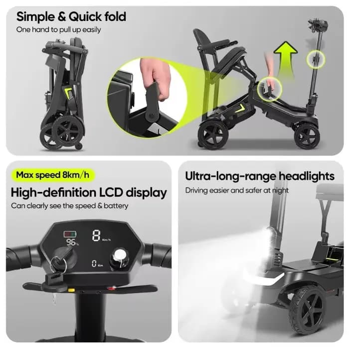 Scooter de mobilité léger de 16 kg pour les voyages