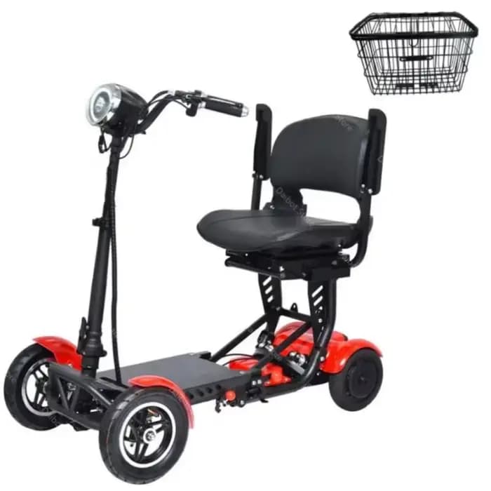 Scooter de mobilité pliable pour personnes âgées avec panier 4 roues Double moteur 500w adulte